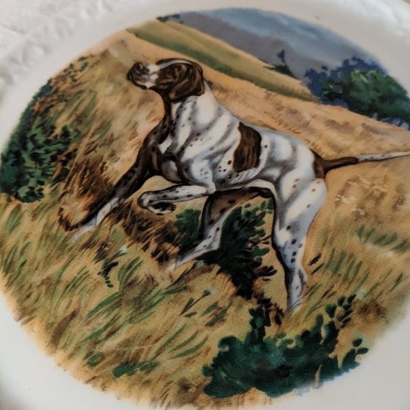 Made in Germany Decorated in Canada set of 2 Hunting dog vintage plates spaniel - Picture 6 of 11